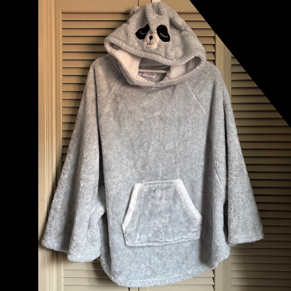 Cozy critter hooded sweater cape